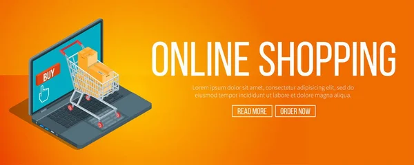 Online shopping banner — Stock Vector