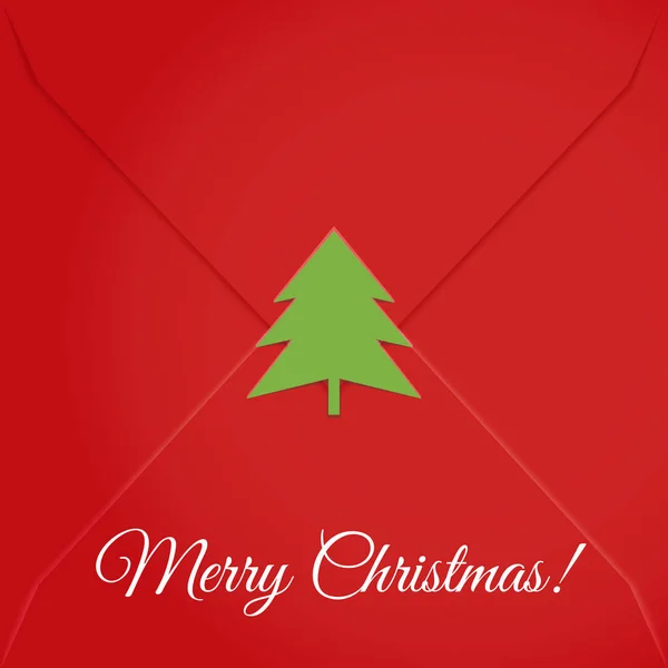 Christmas letter sealed tree — Stock Vector