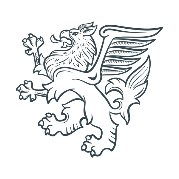 紋章のグリフィンのイメージ — ストックベクタ