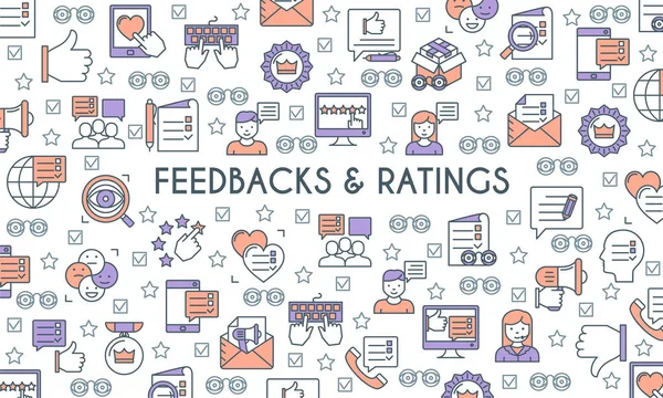 Feedbacks e conceito de notações —  Vetores de Stock