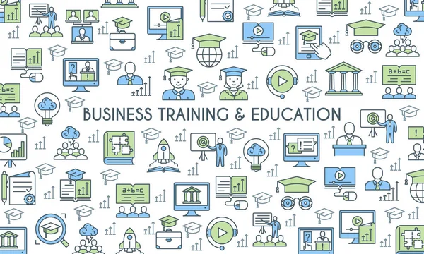 Baner biznes szkolenia i edukacji — Wektor stockowy