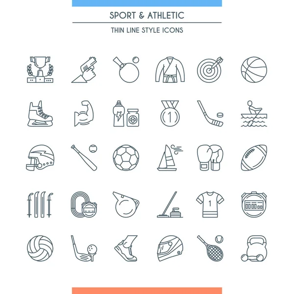 Sport en atletiek lijn pictogrammen — Stockvector