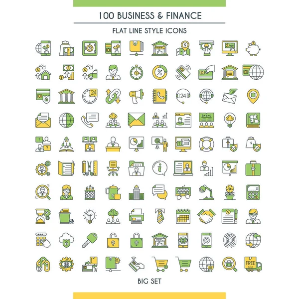 Finances grandes icônes ensemble — Image vectorielle