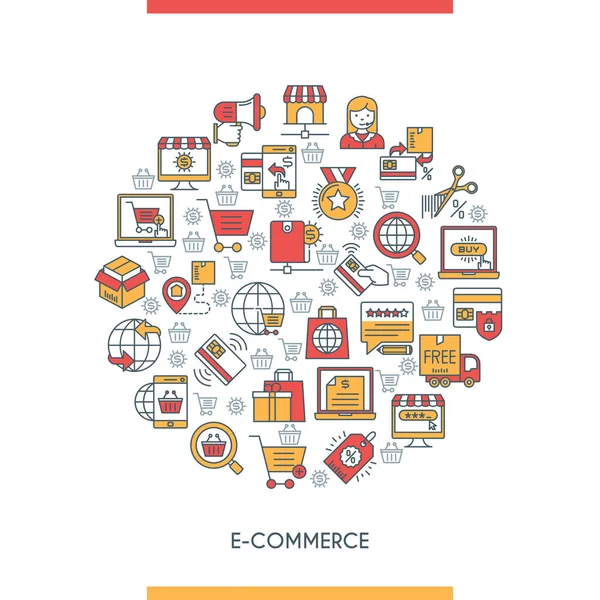 E commerce concepte — Stock Vector