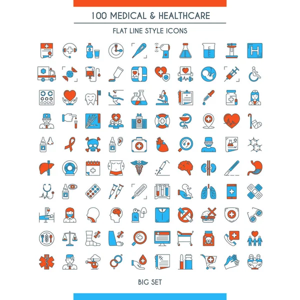Zestaw ikon medycznych i opieki zdrowotnej — Wektor stockowy