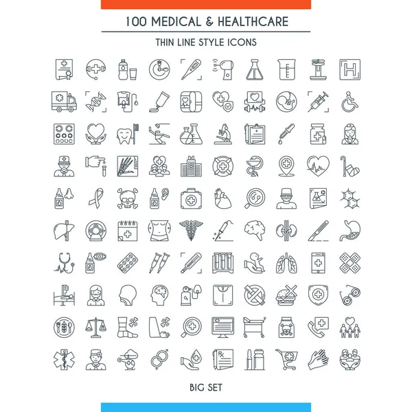 Lékařské a zdravotnické ikony — Stockový vektor