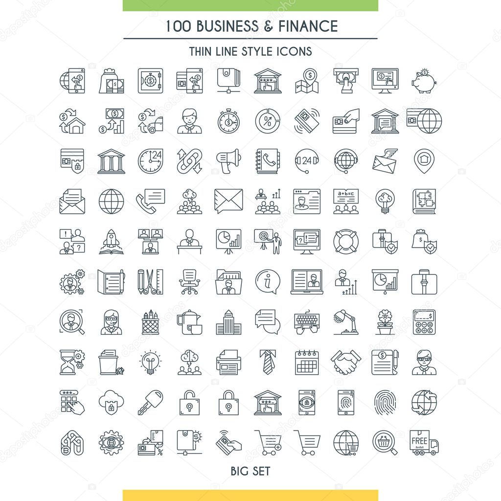 finance big line icons set