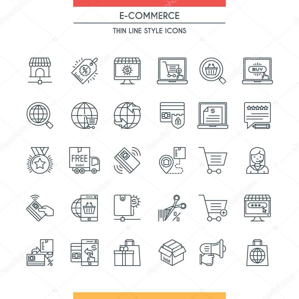 E-commerce line icons