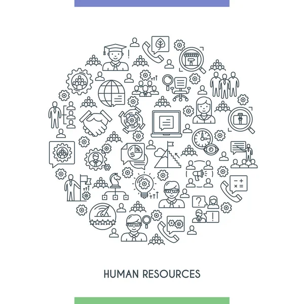 人力资源图标线概念 — 图库矢量图片