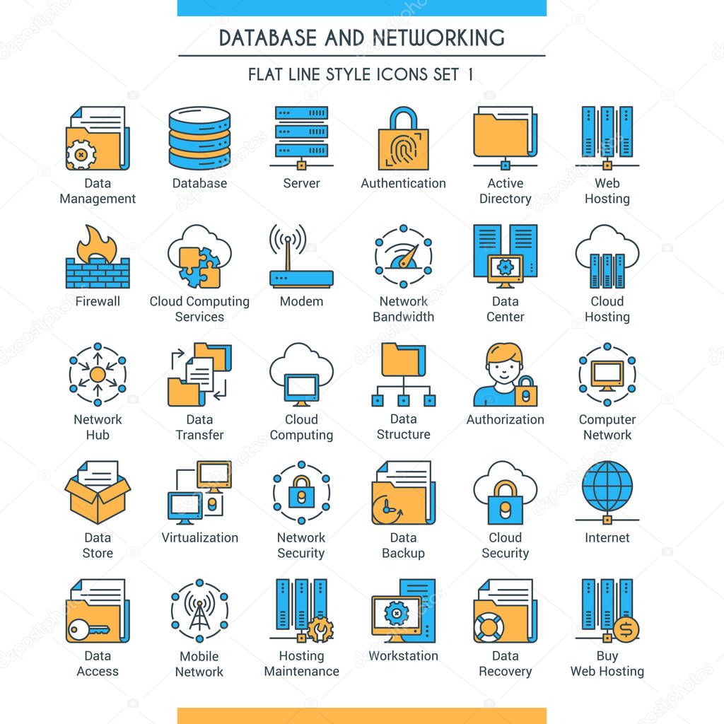 Database and networking icons 1