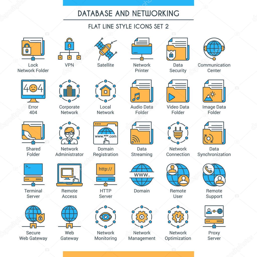 Database and networking icons 2