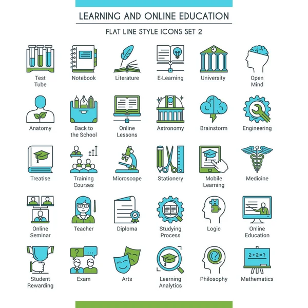 교육 아이콘 세트 02 — 스톡 벡터