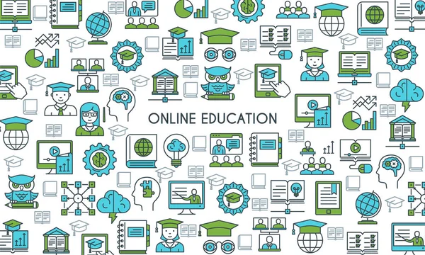 Баннер онлайн-образования — стоковый вектор