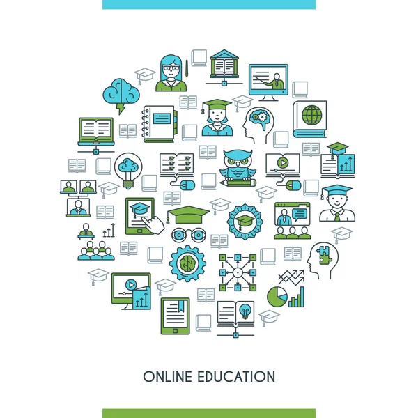 Концепция онлайн образования — стоковый вектор