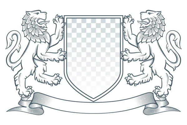 Wapenschild Leeuw — Stockvector