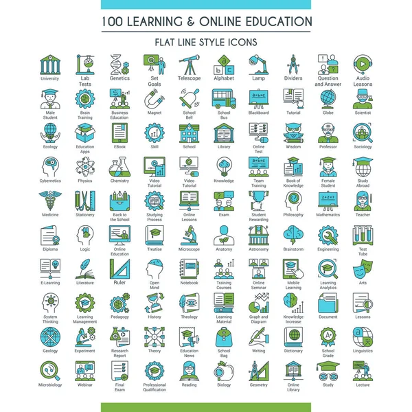 Icônes d'éducation grand ensemble — Image vectorielle