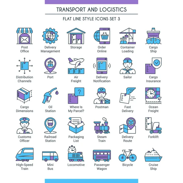 Ensemble transport et logistique 03 — Image vectorielle