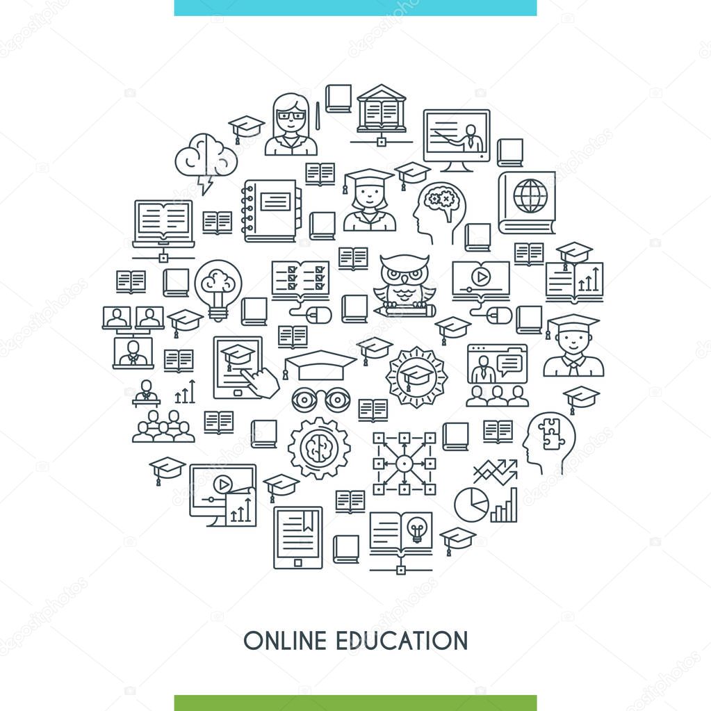 Online education line concept