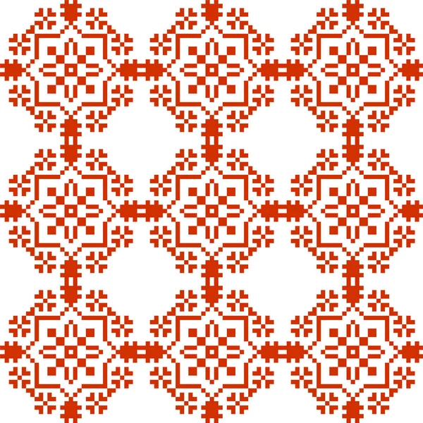 Adorno geométrico eslavo. Patrón sin costura en rojo — Archivo Imágenes Vectoriales