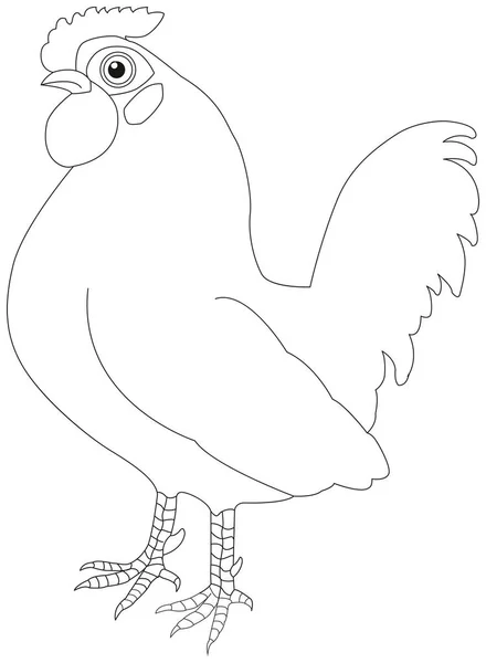 Silhouette di un gallo, isolato su bianco . — Vettoriale Stock