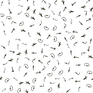 Farklı el yazısı oklar üzerinden sorunsuz süsleme. Vektör Hüseyin
