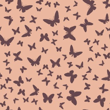 Yumuşak pastel tonlarda rasgele kelebeklerin simetrik desen