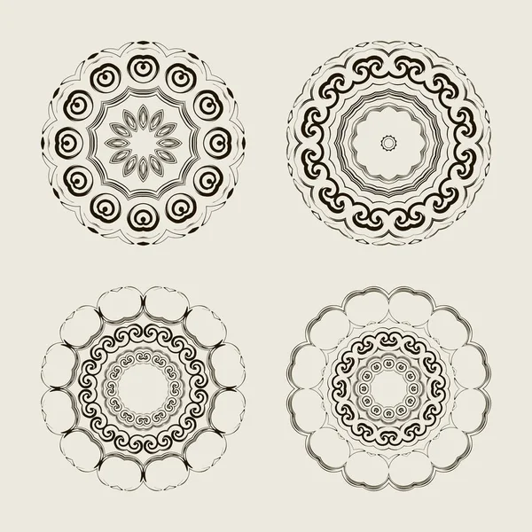 Set de elementos decorativos vintage. Para tarjeta de visita, monograma , — Vector de stock