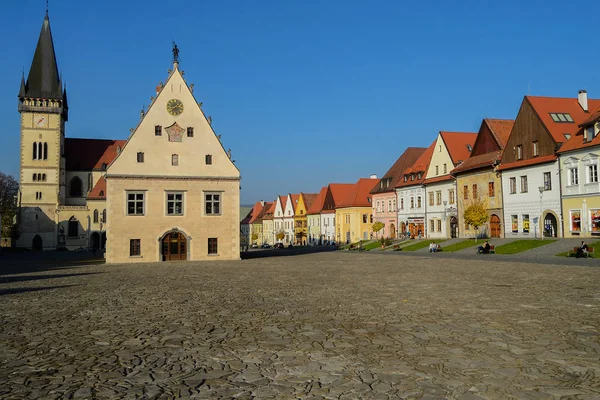 Town Square with City Hall in Slovakia — Stock Photo, Image