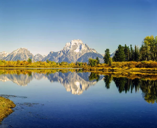 Mt.Moran and Oxbow Bend in Wyoming Stock Picture