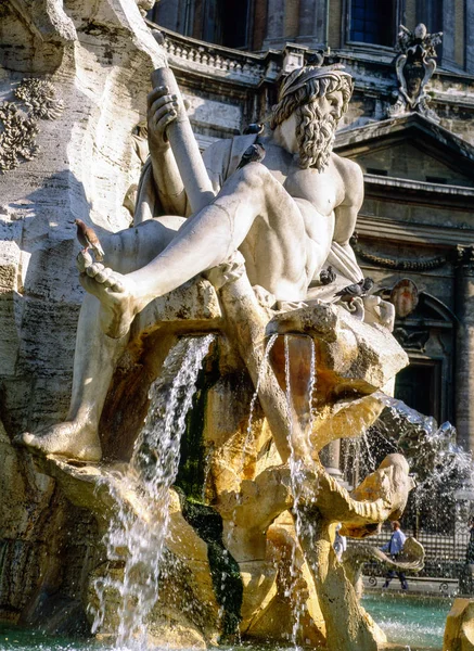 Fontänen Piazza Navona Rom — Stockfoto