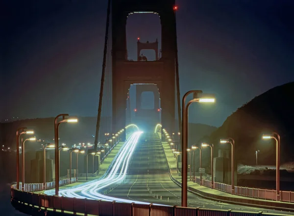 Puente Golden Gate Por Noche San Francisco California — Foto de Stock
