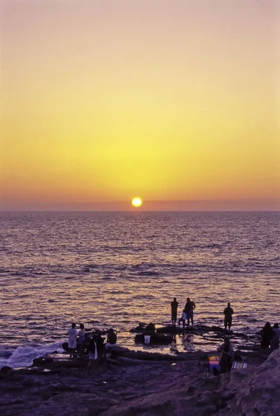 Pôr do sol na costa do Pacífico — Fotografia de Stock