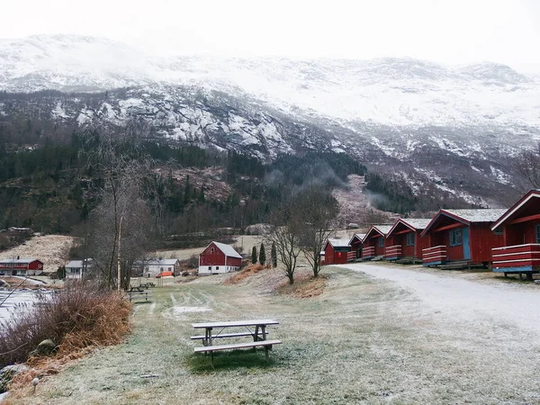 View Woodeb Houses Olden Norway — 图库照片