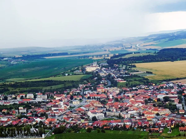 Veduta Del Villaggio Spiske Podhradie Dal Castello — Foto Stock