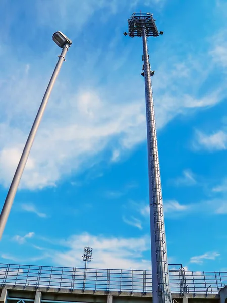 Flutlichter Über Fußballstadion — Stockfoto