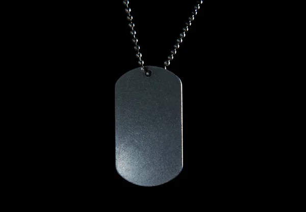 Military tag on black — Stock Photo, Image