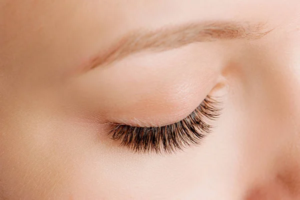 Closeup shot of female eye with day makeup — Stock Photo, Image