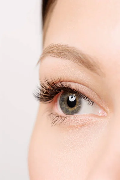 Closeup shot of female eye with day makeup — Stock Photo, Image