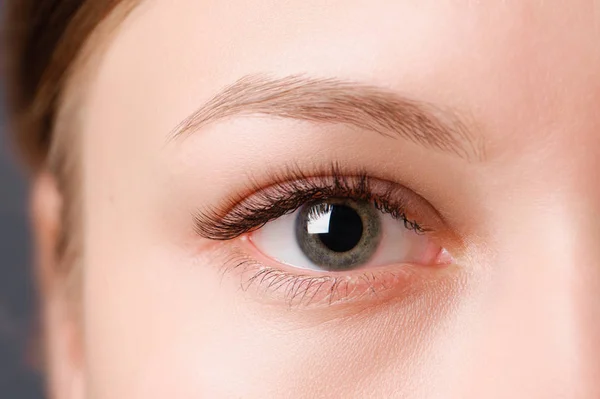 Primer plano de ojo femenino con maquillaje de día — Foto de Stock