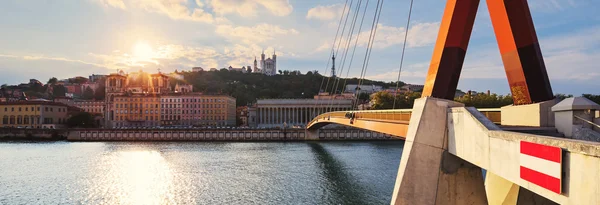 Ηλιοβασίλεμα πάνω από τη Vieux Lyon — Φωτογραφία Αρχείου