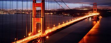 golden gate Köprüsü ile gece çekimi