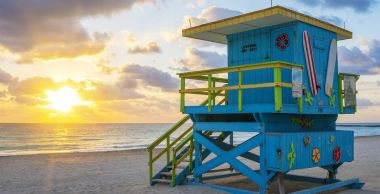 Güzel Miami South Beach gündoğumu