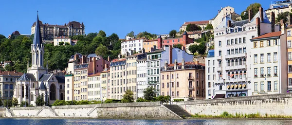 Vieux Lyon com Rio Saone — Fotografia de Stock