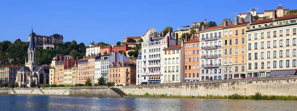 Panoráma města Lyon od řeky saone — Stock fotografie