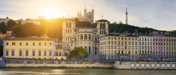 Gün batımında Saone Nehri — Stok fotoğraf