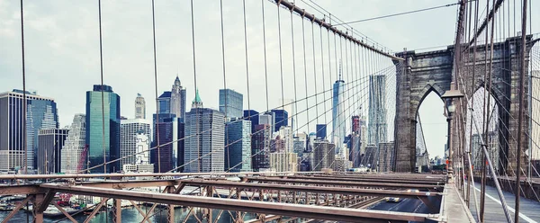 Ponte de Brooklyn na cidade de Nova Iorque. — Fotografia de Stock