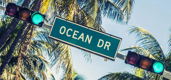 Ocean drive sign — Stock Photo, Image