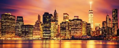 New York'un Manhattan midtown gün batımında