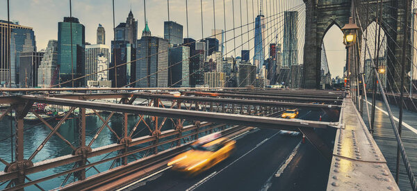 Brooklyn Bridge in NYC, USA.