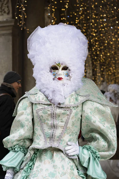 Karneval Von Venedig Frau Typischer Kleidung Italien — Stockfoto